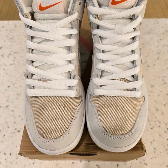 Nike SB Dunk High Pro ISO Orange Label Unbleached Natural / White DA9626 100 - Picture 3 of 9